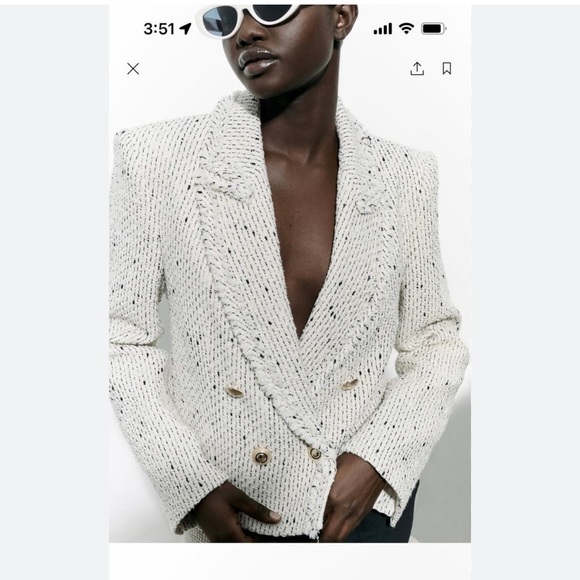 Zara Jackets & Blazers - Zara textured double breasted blazer